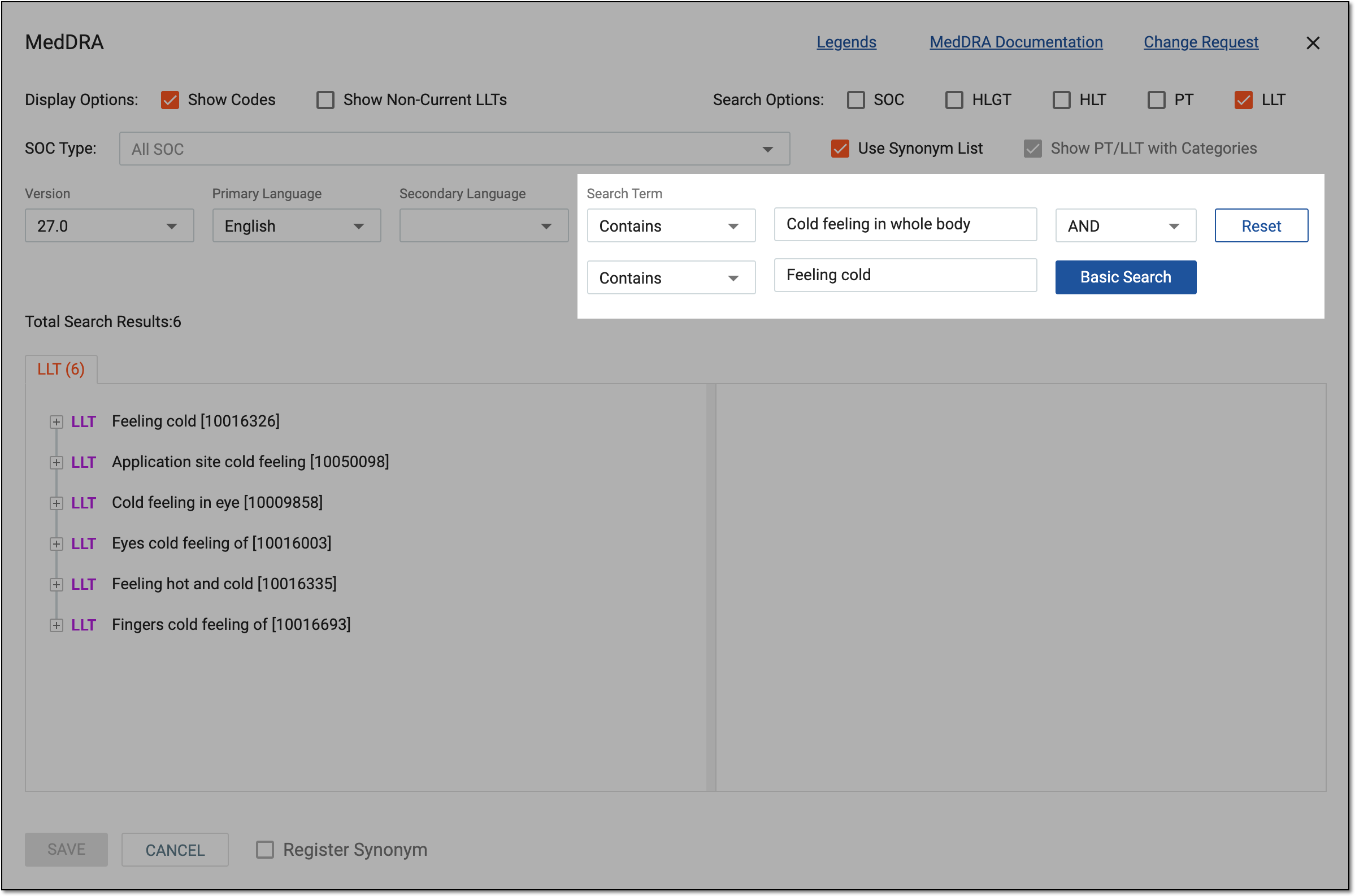Performing advanced search