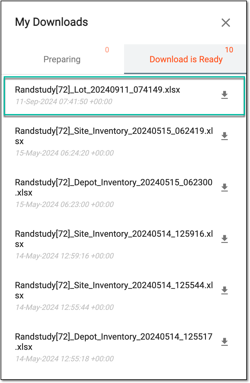 Viewing downloads