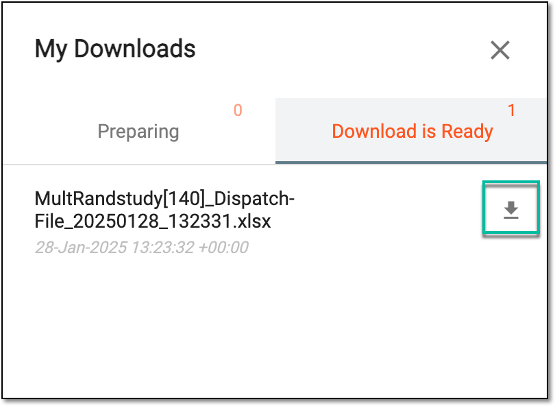 Downloading exported dispatch file list