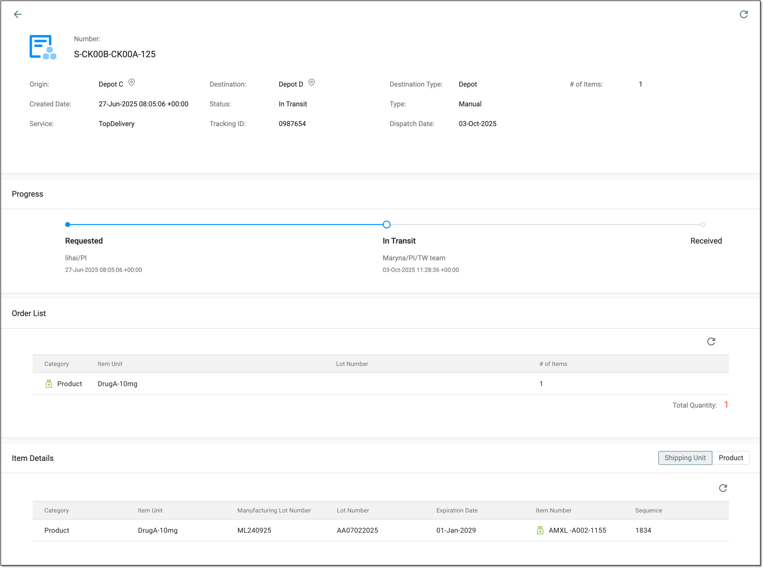 Reviewing shipment details before rejection