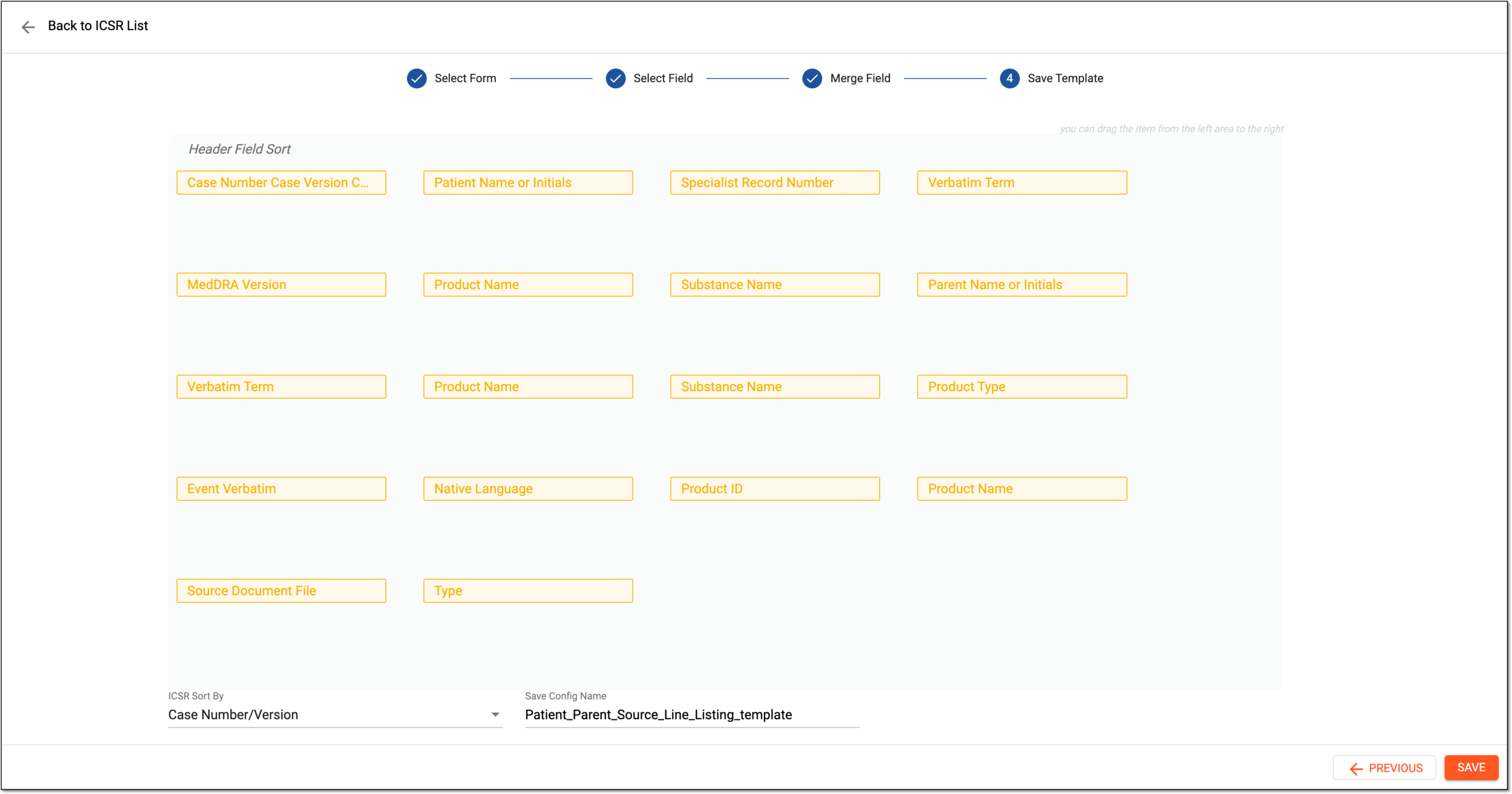 Organizing fields