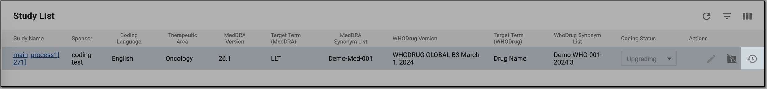 Accessing Upgrade History option