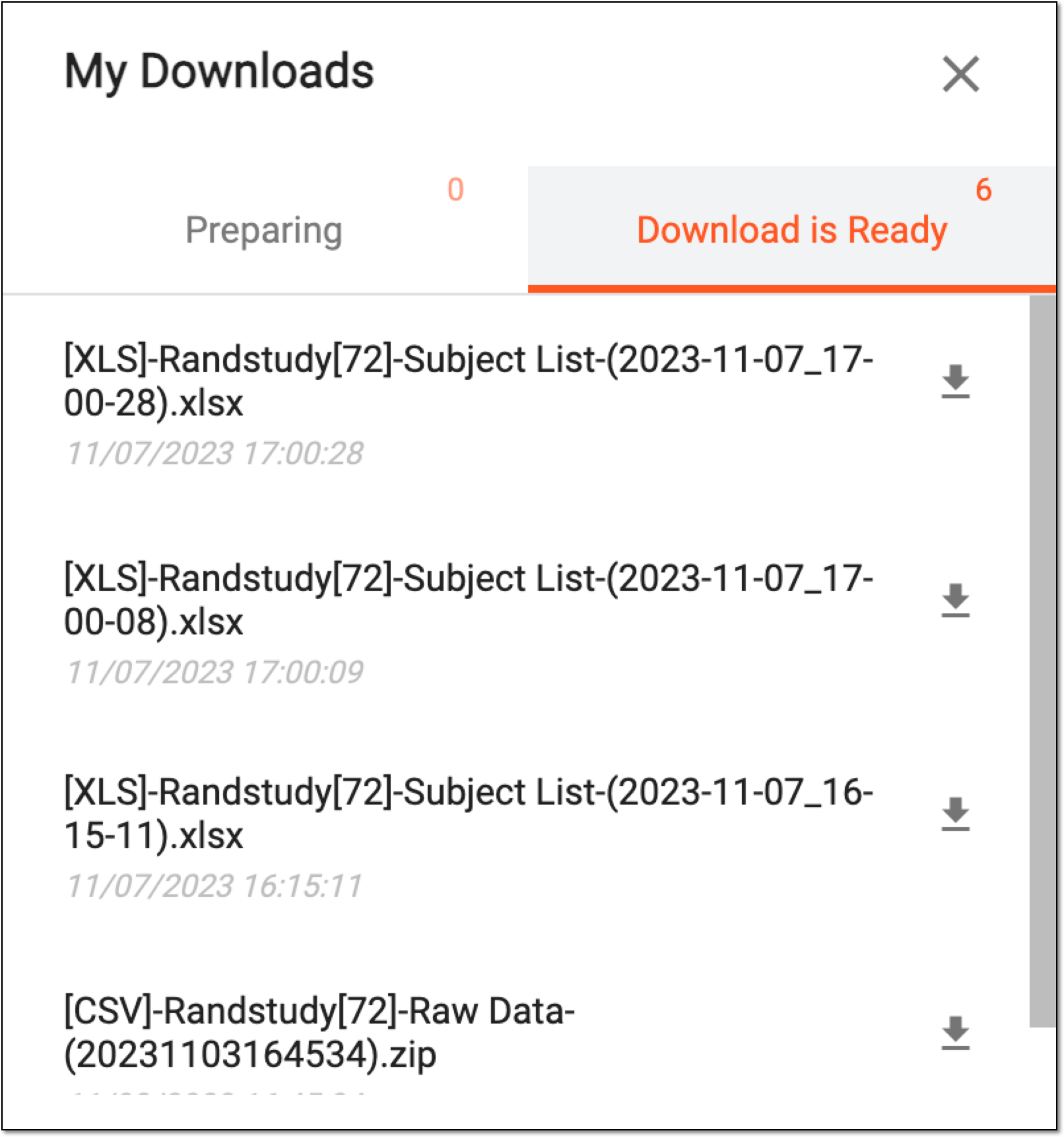 Viewing downloads
