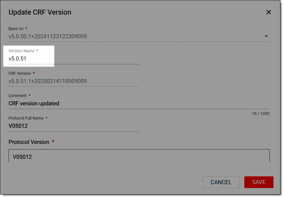 Renaming CRF version