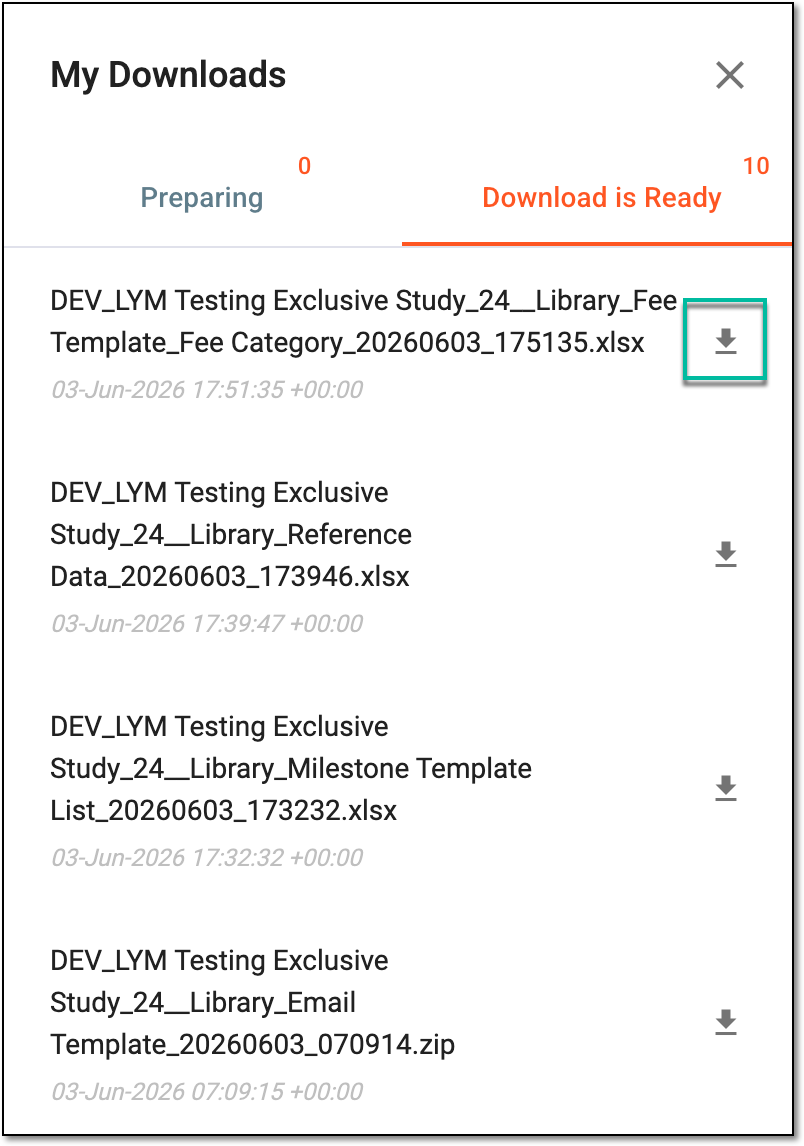 Downloading extracted fee category list