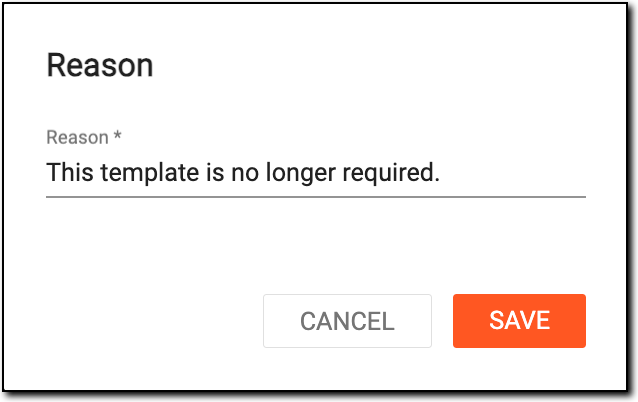 Adding reason to delete email template