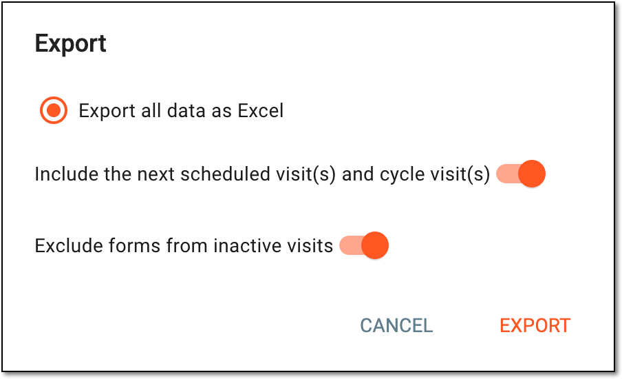 Setting report export parameters