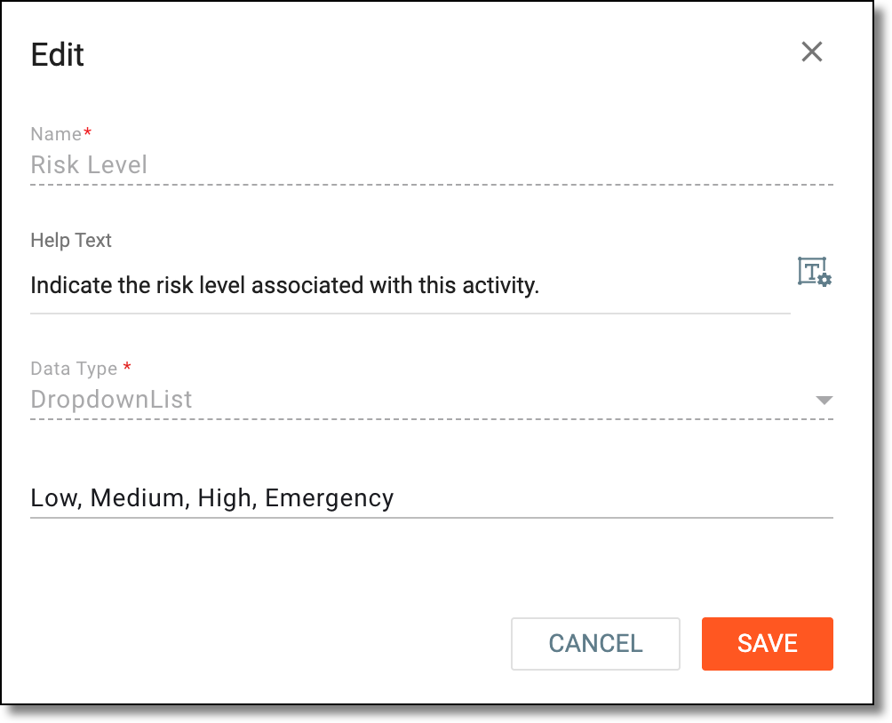 Editing attribute template
