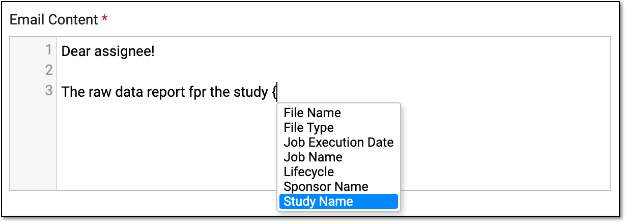 Using variables to write email contents
