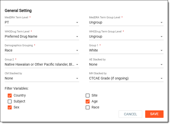 Filtering coding analytics data