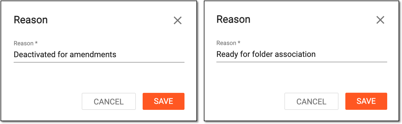 Providing reason for workflow activation/deactivation