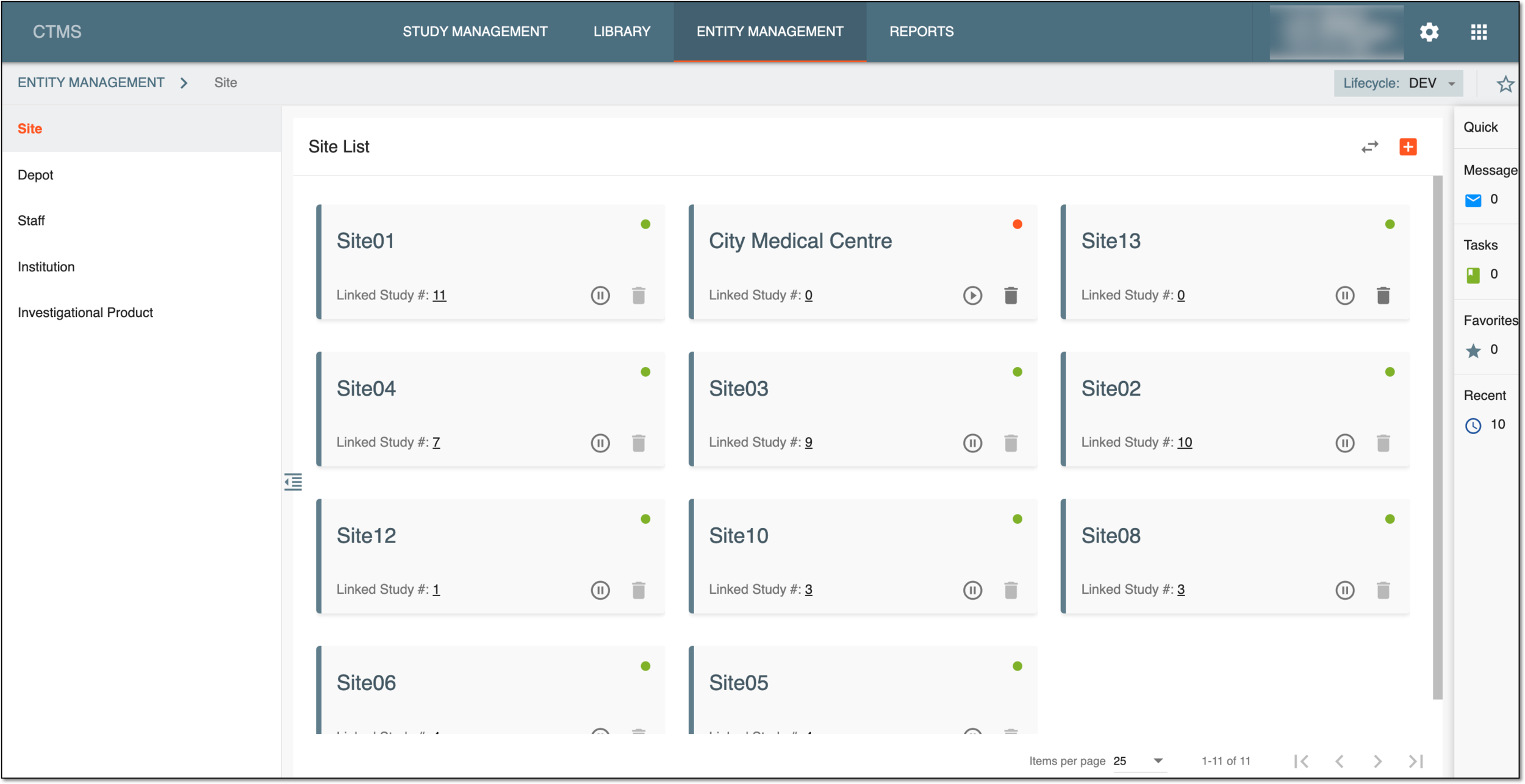 Entity management feature