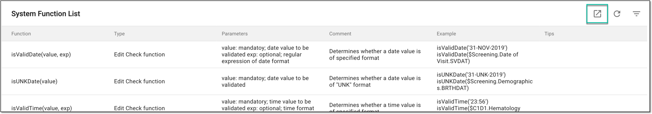 Exporting system functions