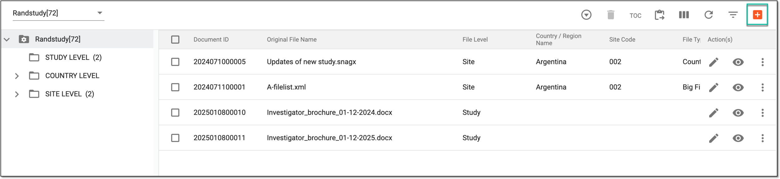 Selecting option to upload file