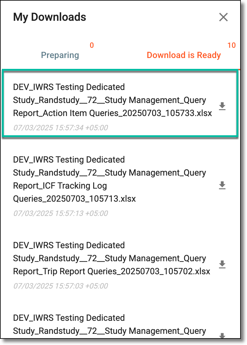 Downloading query report