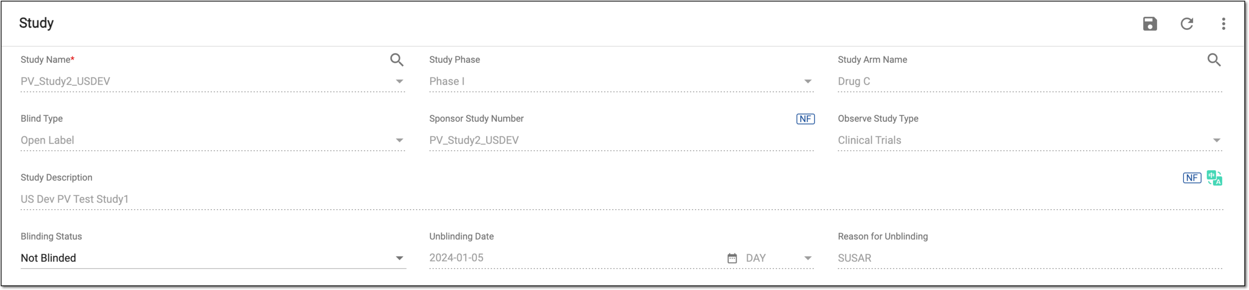 Completing study details