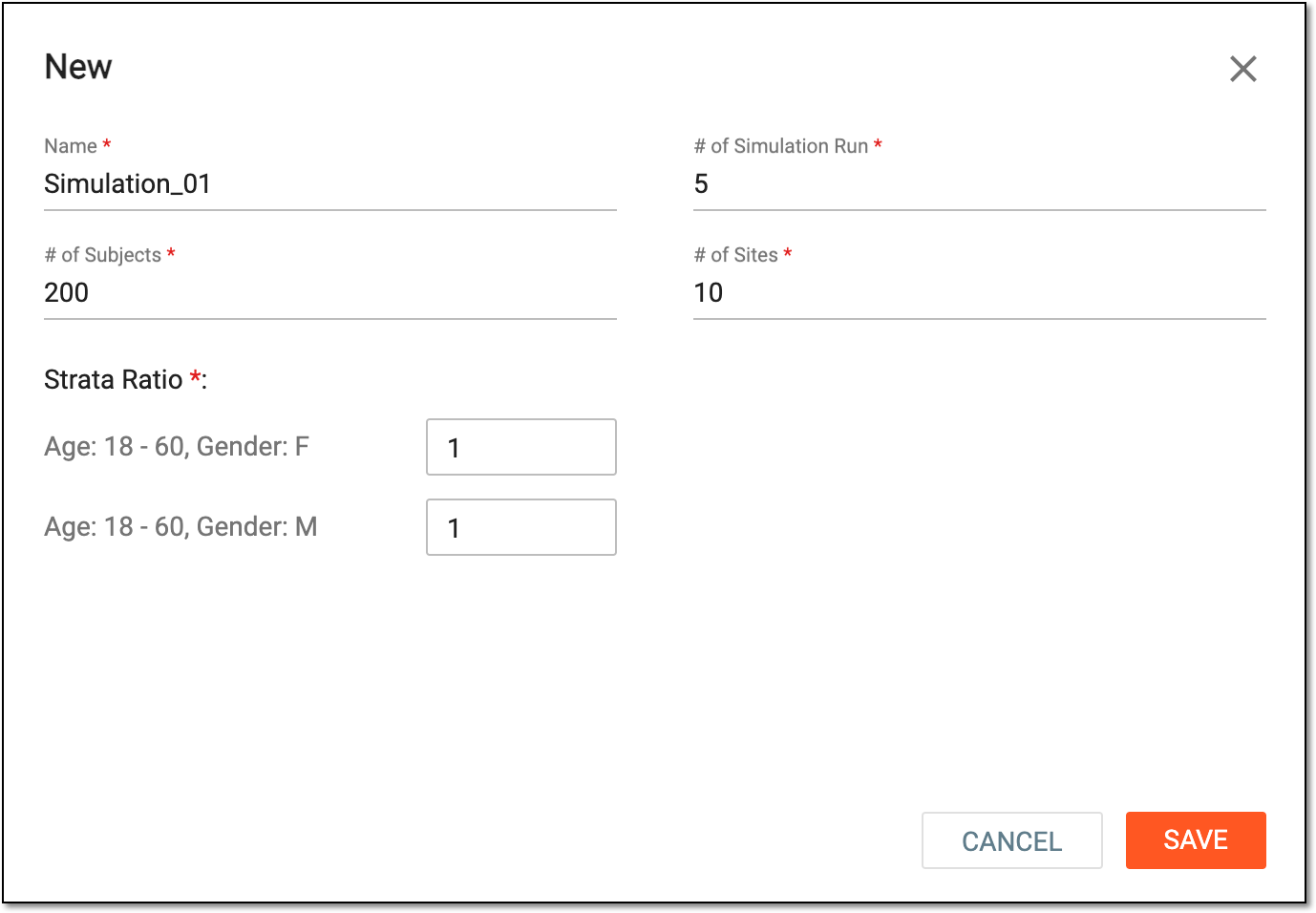 Configuring new simulation