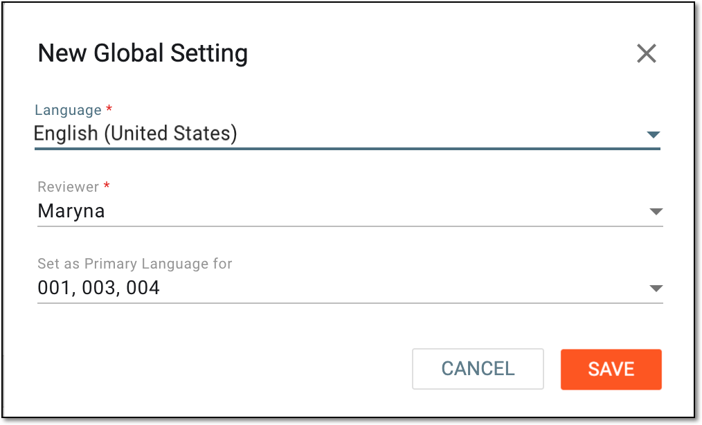 Setting translation language