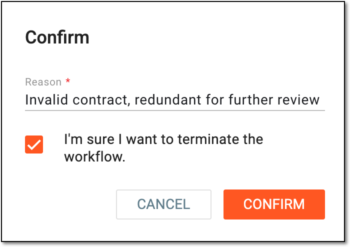 Confirming contract audit termination