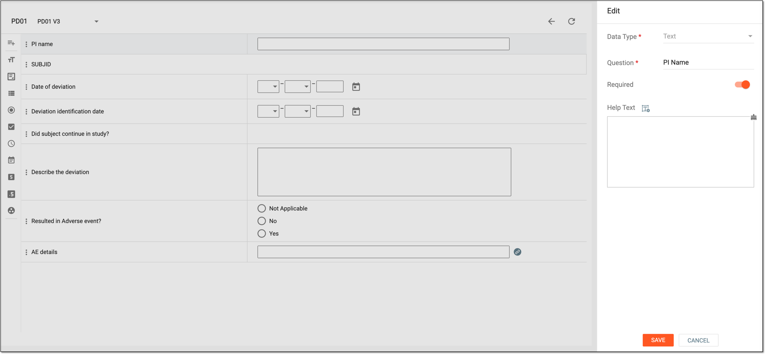Editing question details