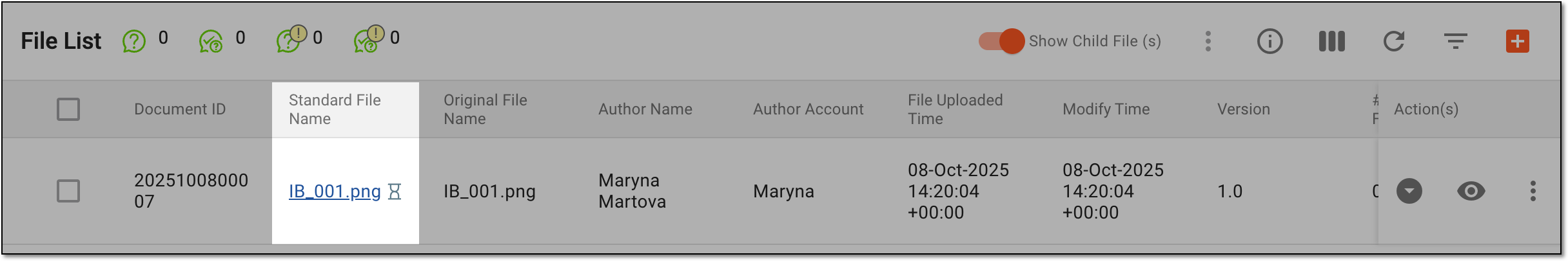 Selecting file name