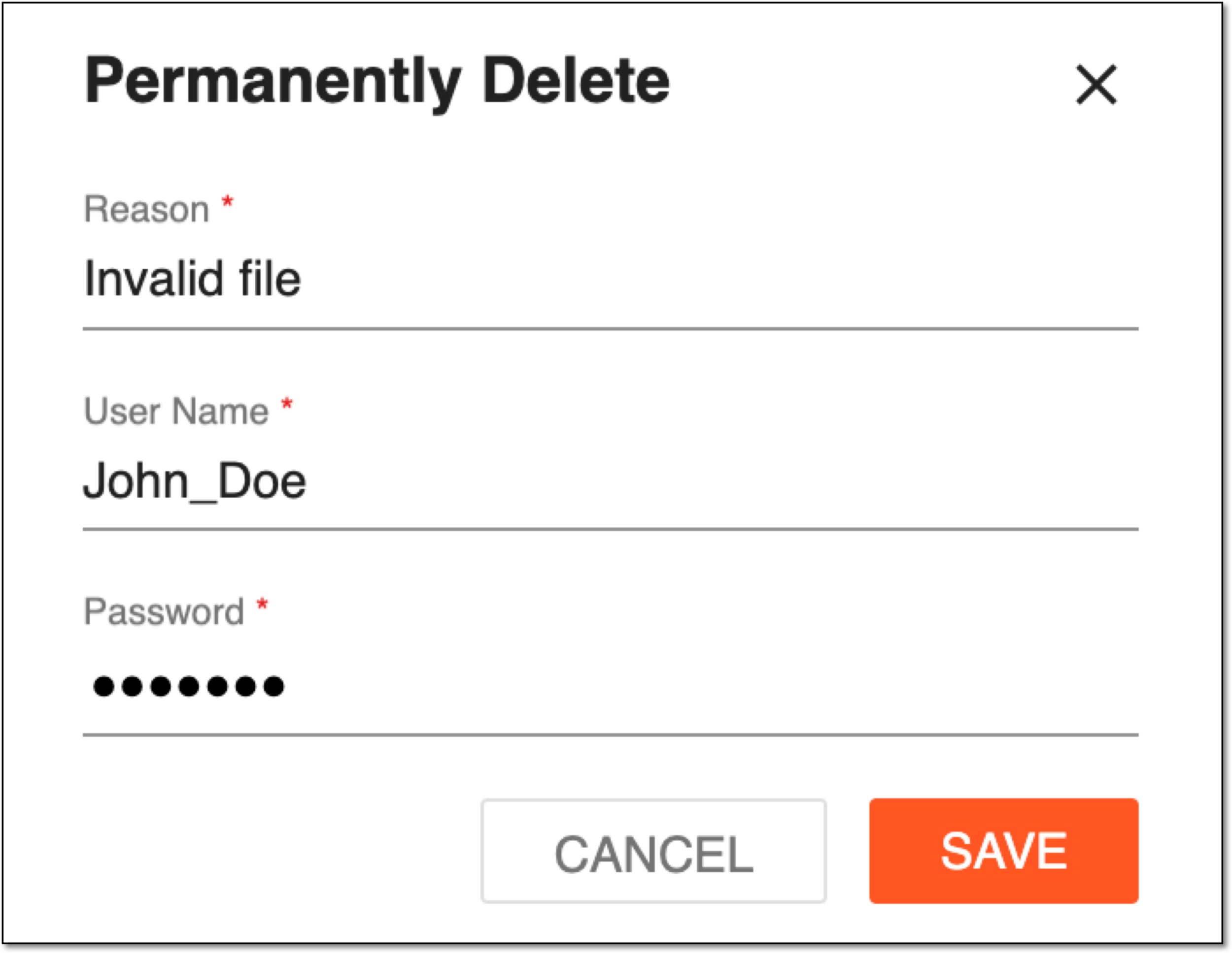 Confirming permanent object deletion