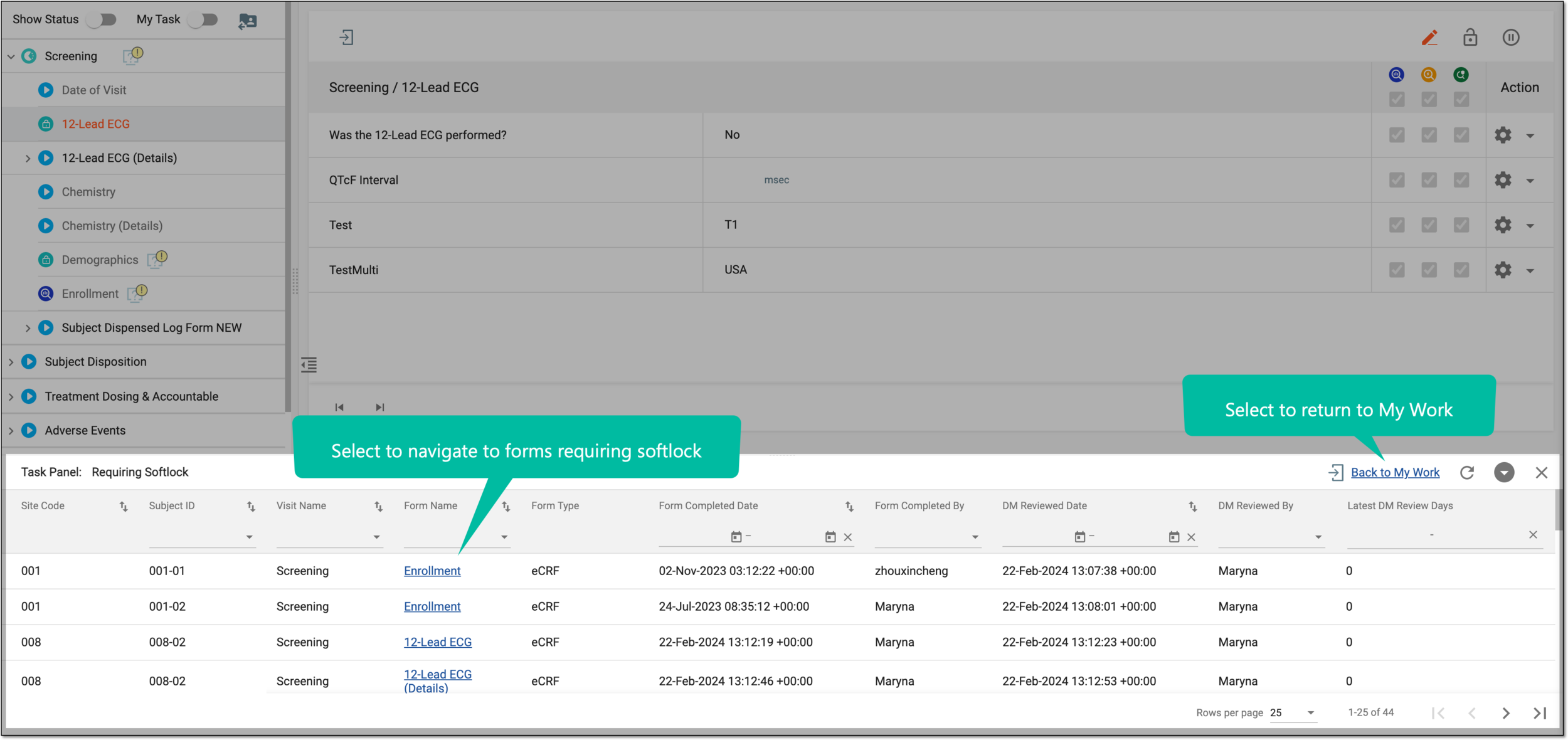 Using task panel