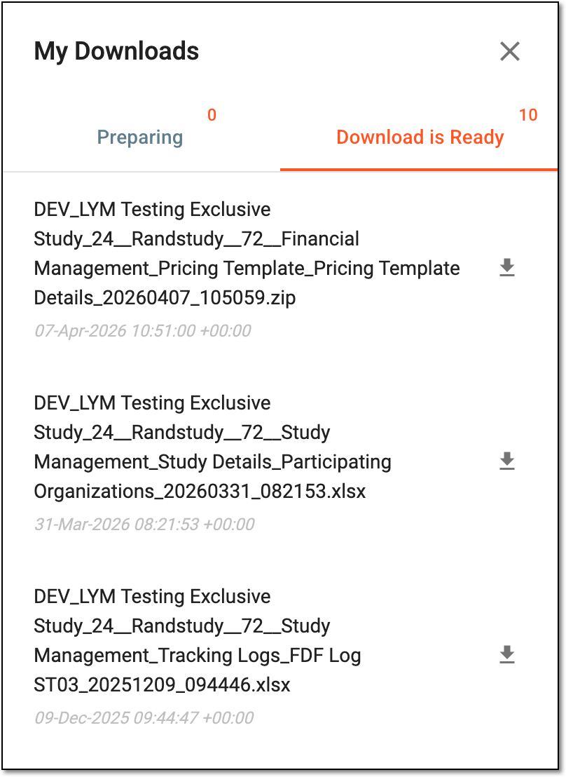 Downloading extracted pricing template details