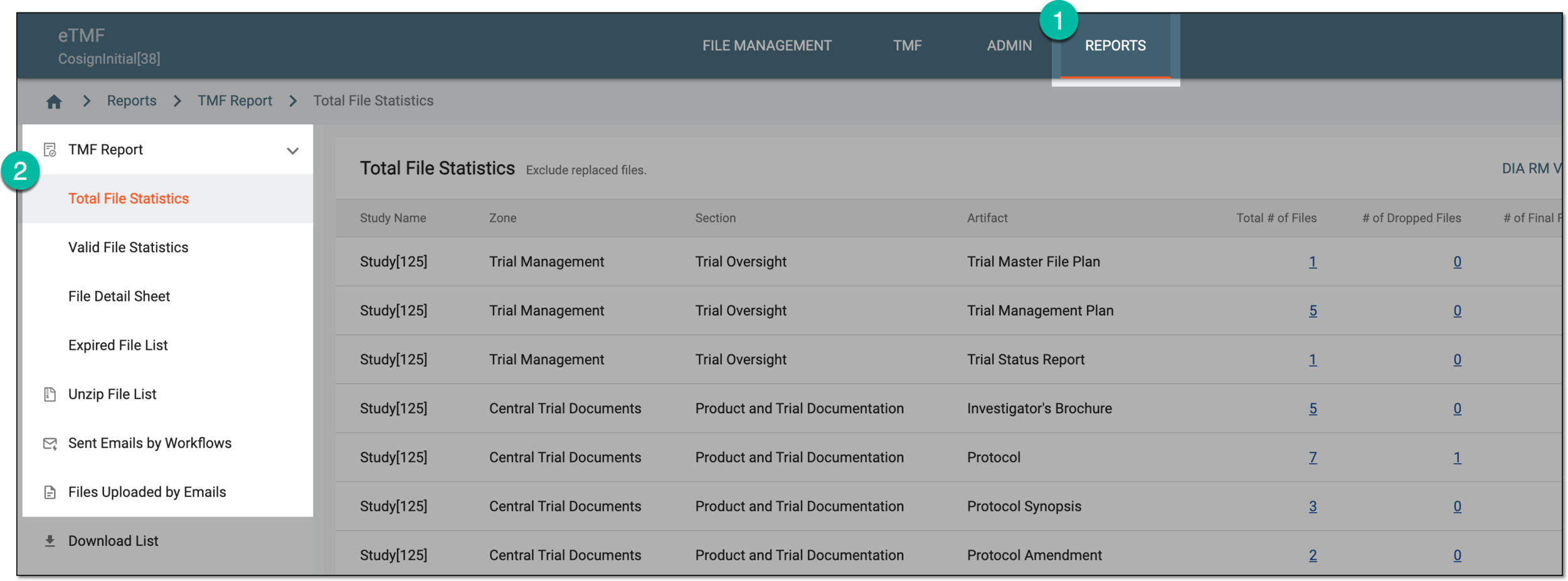 Accessing report to export
