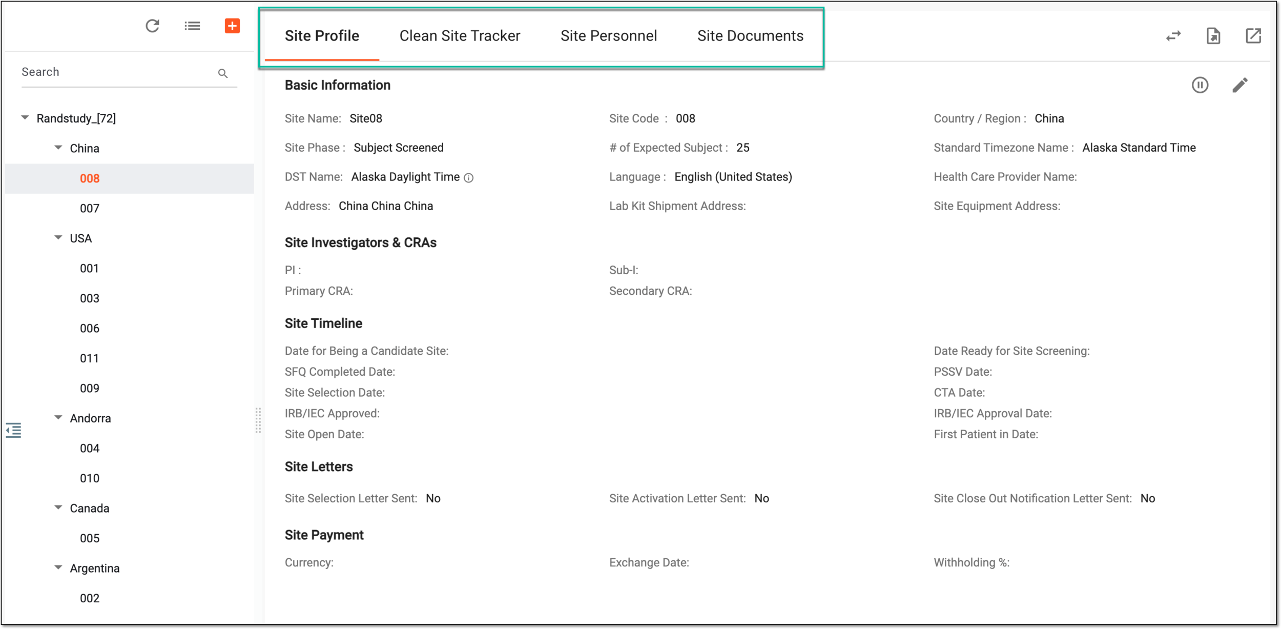 Accessing site configurations