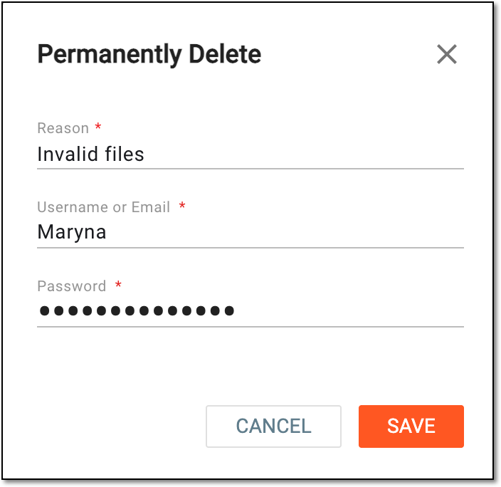 Confirming permanent object deletion in TMF