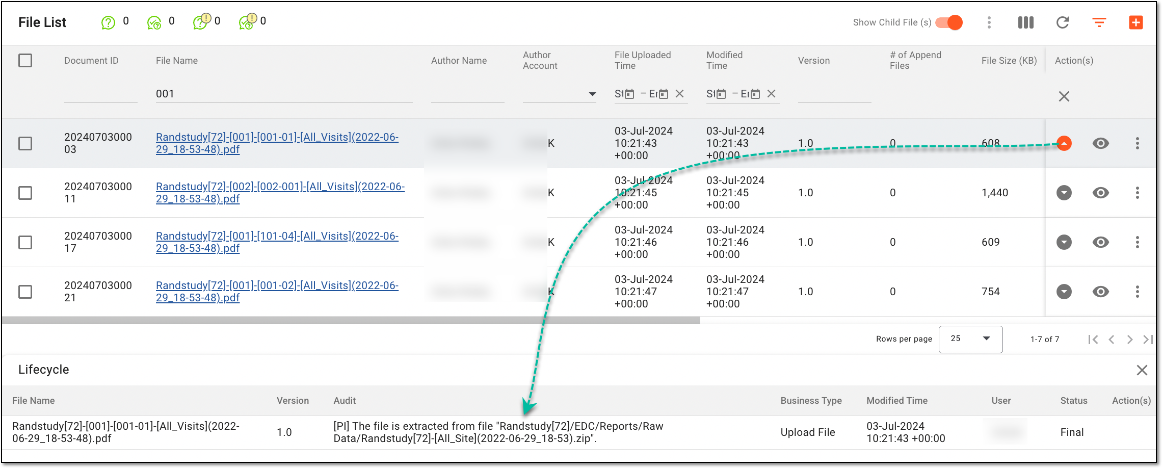 File lifecycle details