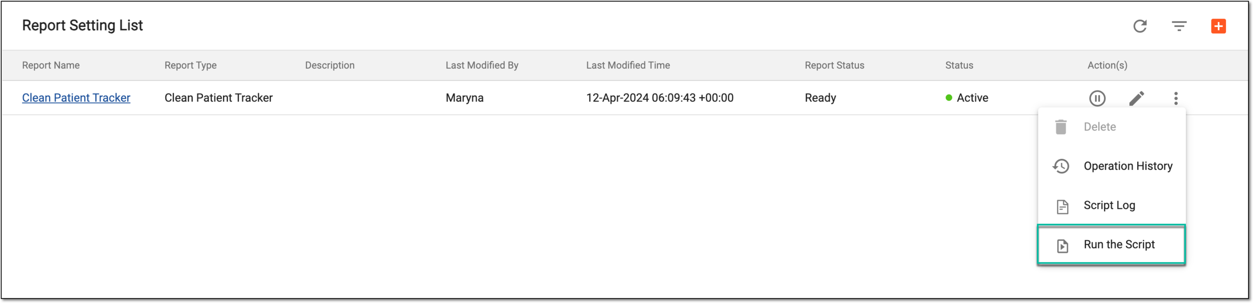 Running script for data extraction