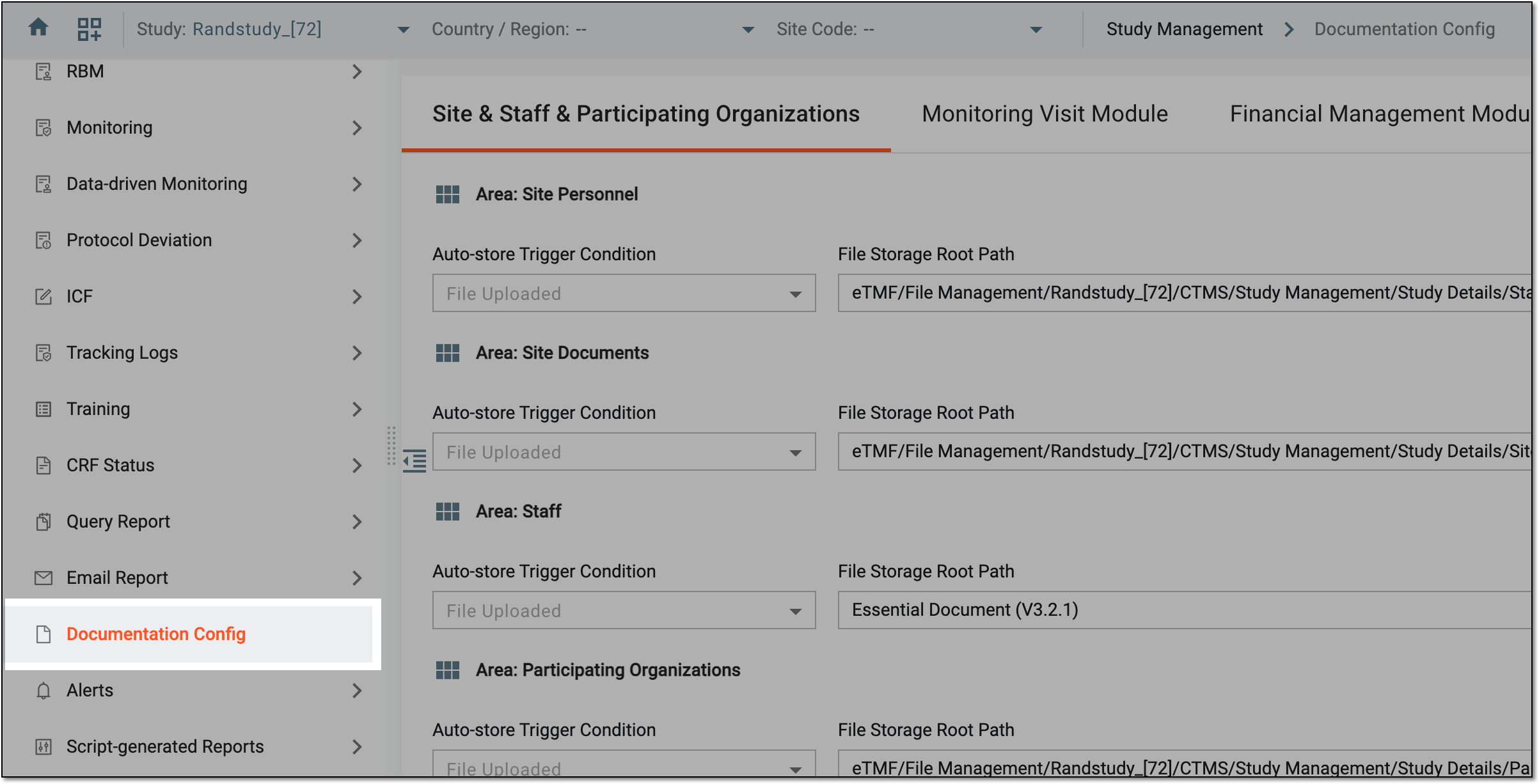 Accessing documentation configurations