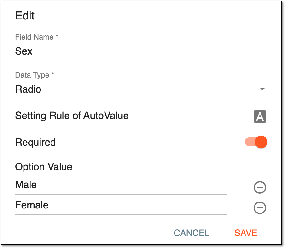 Editing SAE form field