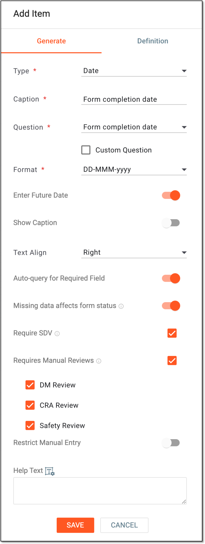 Adding date item