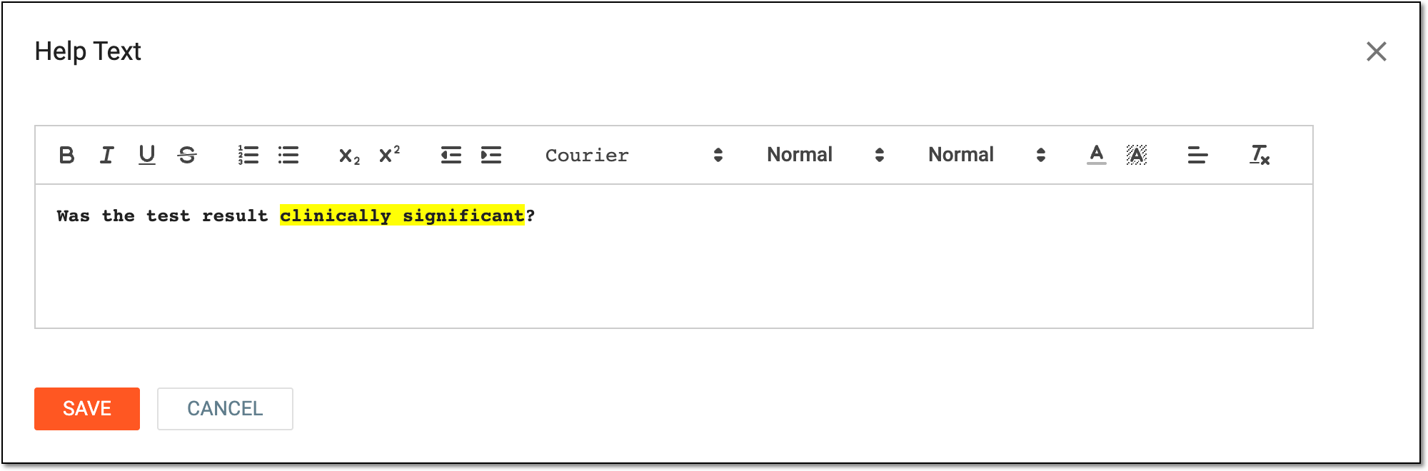 Configuring rich text