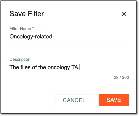Saving filters