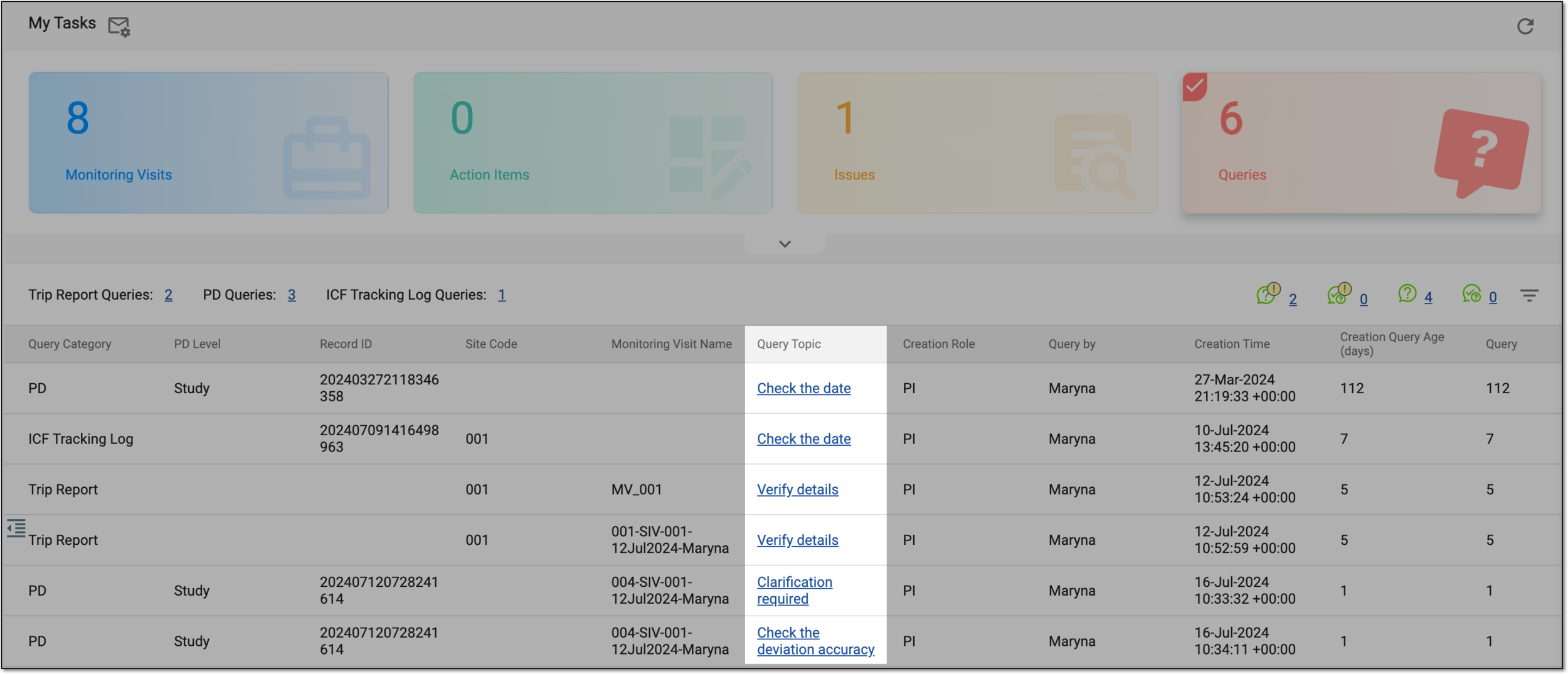 Selecting query to work on