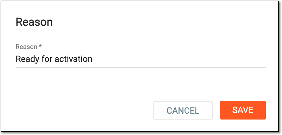 Providing activation reason