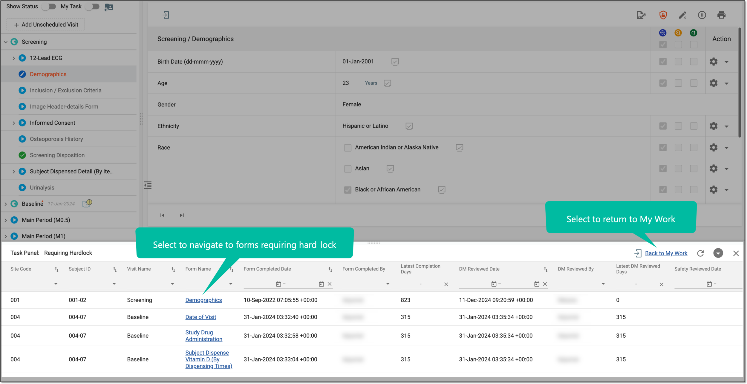 Using task panel