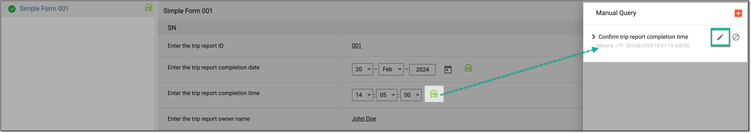 Selecting to edit query