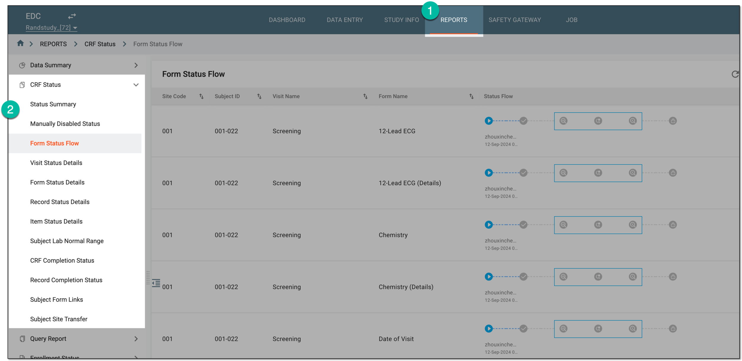 Accessing reports