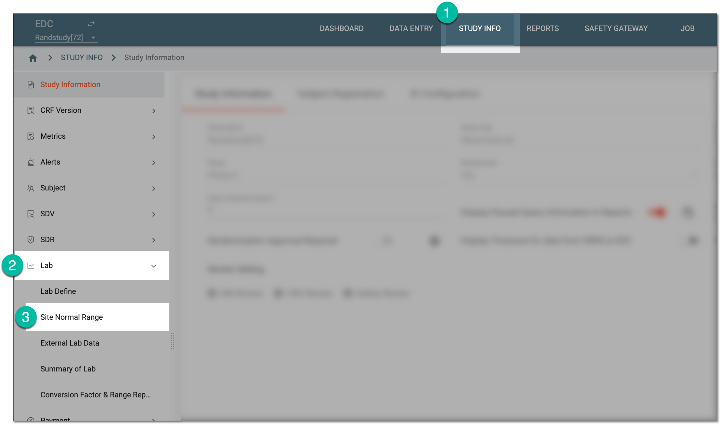 Accessing normal range list