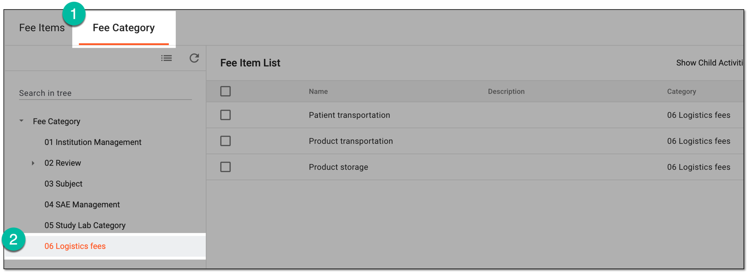 Accessing fee category