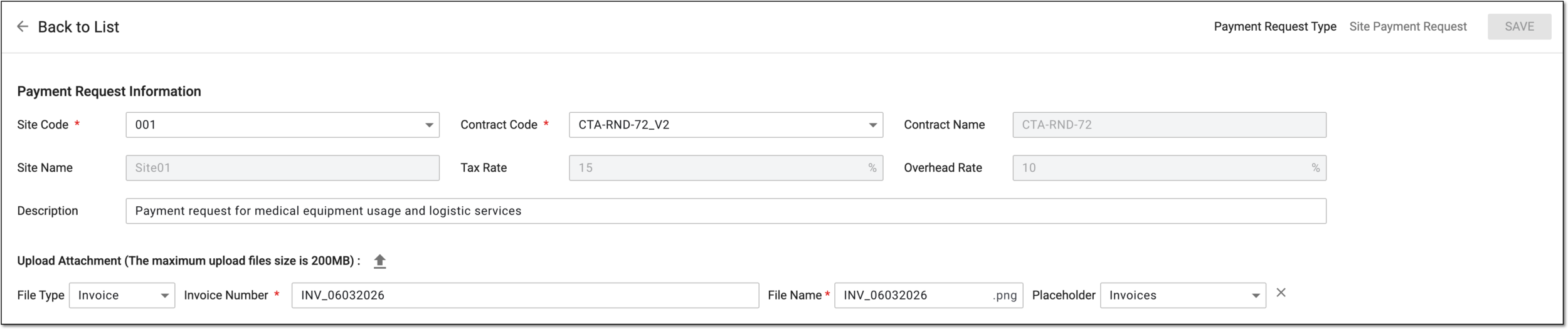 Completing payment request information