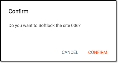 Confirming site soft-lock or unlock