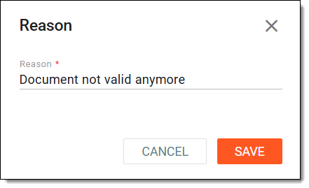 Providing reason for deletion