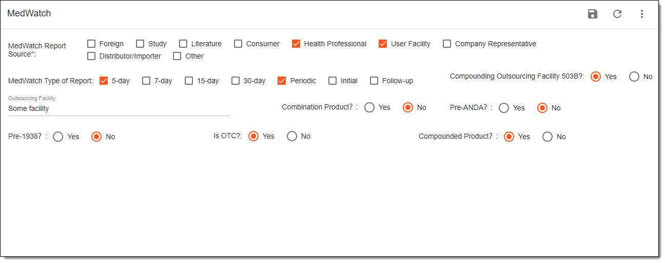 Completing MedWatch form
