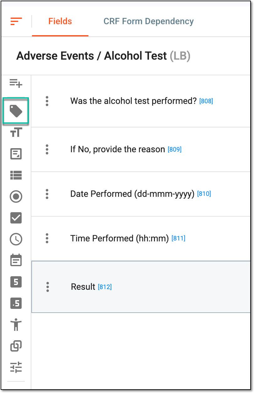 Selecting label item